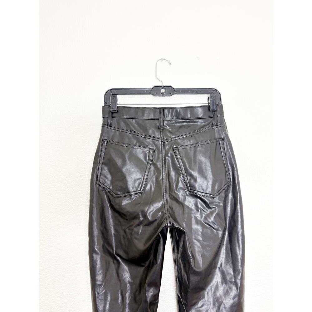 Abercrombie & Fitch High Rise 90s Straight Vegan Leather Pant Size 6/28 Black - Picture 11 of 13